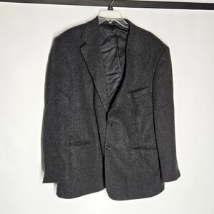 Gray Sport Coat with Notched Lapels and Textured Finish